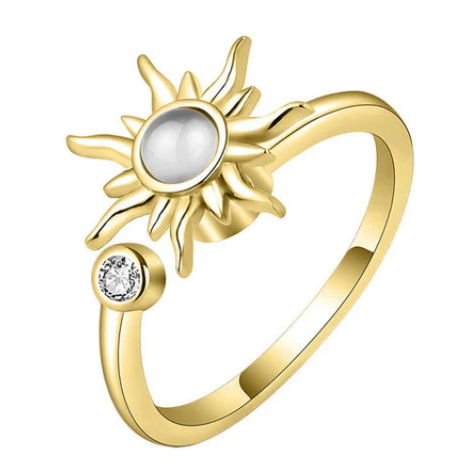 Adjustable Anxiety Sun Ring l Gold